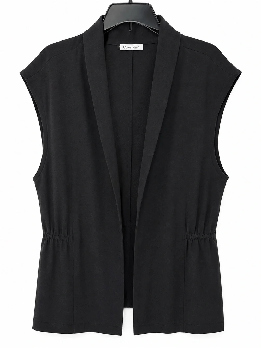 Calvin Klein Black Open-Front Sleeveless Vest
